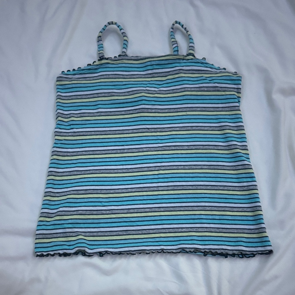 Justice Multicolor Striped Ruffle Top